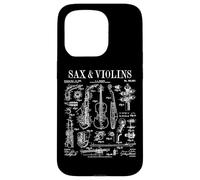 Saxophone Violon Saxophoniste Violoniste Drôle Vintage Brevet Coque pour iPhone 15 Pro