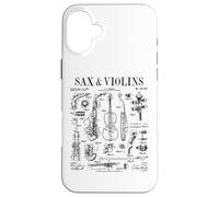 Saxophone Violon Saxophoniste Violoniste Drôle Vintage Brevet Coque pour iPhone 16 Plus