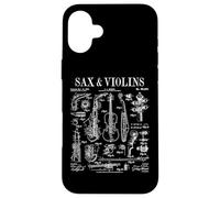 Saxophone Violon Saxophoniste Violoniste Drôle Vintage Brevet Coque pour iPhone 16 Plus