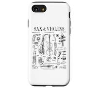 Saxophone Violon Saxophoniste Violoniste Drôle Vintage Brevet Coque pour iPhone SE (2020) / 7/8