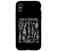 Saxophone Violon Saxophoniste Violoniste Drôle Vintage Brevet Coque pour iPhone X/XS