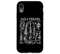 Saxophone Violon Saxophoniste Violoniste Drôle Vintage Brevet Coque pour iPhone XR