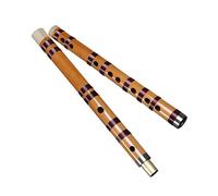 Saxophones pour les mélomanes Flûte traversière en bambou blanc à crochet unique deux sections pour débutants(E)