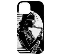 Saxophoniste féminine Esquisse de musique de jazz Coque pour iPhone 14