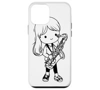 Saxophoniste fille style dessin animé orchestre Coque pour iPhone 12 mini