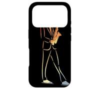 Saxophoniste Vintage Line Art Jazz Music for Boys Coque pour iPhone 17 Pro