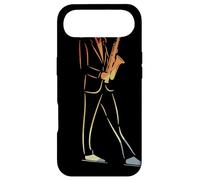 Saxophoniste Vintage Line Art Jazz Music for Boys Coque pour iPhone Air