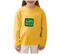 Saxrel Pull d'école à col rond et manches longues pour enfants - Haut décontracté - Couche de base fine pour garçons et filles, 1 Jaune, 1-2 ans