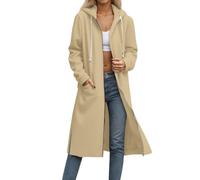 Saxrel Sweat-Shirt à Capuche Extra-Long, Coupe-Vent, décontracté, Vert armée, pour Femme, Style Britannique, avec Ourlet Fendu, Fermeture éclair, Poche, Pull, Pull, Coupe Ample