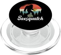 Saxsquatch - Bigfoot Playing Saxophone Sax Pun Gifts PopSockets PopGrip pour MagSafe