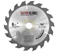 Saxton 160mm TCT circular saw blade with flat teeth, 18 teeth x 20B + 16mm ring, compatible with Bosch, Makita, etc
