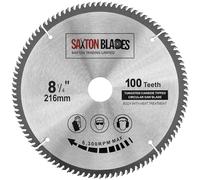 Saxton Blades Saxton TCT Lame de scie à bois circulaire fine 216 mm x 30 mm alésage x 100 dents Compatible avec Bosch, Makita, Dewalt