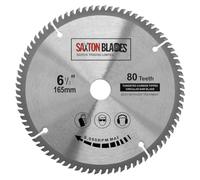 Saxton Blades Saxton TCT Lame de scie circulaire à bois à coupe fine 165 mm x 20 mm (anneau 16 mm) x 80 dents Compatible avec Bosch, Makita, etc