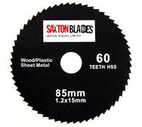 Saxton GPB8560T 85 mm x 60 dents HSS lame de scie circulaire compatible avec Worx Worxsaw Bosch Makita Ryobi