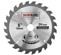Saxton Lame de scie circulaire TCT 150 mm x 20 mm alésage x 24 dents + anneau de 16 mm et 10 mm Compatible avec Ryobi Bosch