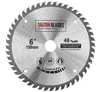 Saxton Lame de scie circulaire TCT 150 mm x 20 mm alésage x 48 dents + anneau de 16 mm et 10 mm Compatible avec Ryobi Bosch