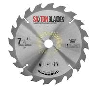 Saxton Lame de scie circulaire TCT 185 mm x 20 dents x 20 mm alésage + anneau de 16 mm compatible avec les scies Evolution