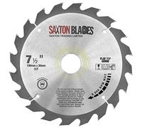 Saxton Lame de scie circulaire TCT à plateau plat 190 mm x 20 dents x 30 mm alésage + anneaux pour Bosch Makita etc