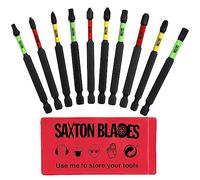 Saxton Lot de 10 embouts de tournevis à percussion magnétiques 89 mm PZ1 PZ2 PZ3 PH1 PH2 PH3 TX20 TX25 TX30 TX40