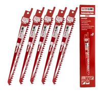 Saxton S644DP S644DP Lot de 5 lames de scie sabre 152 mm pour bois et plastique, Scie Plongeante, Acier chrome-vanadium (CrV)