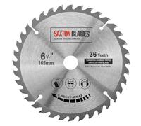 Saxton TCT Lame de scie circulaire à bois 165 mm x 20 mm (anneau 16 mm) x 36 dents Compatible avec Bosch Makita etc