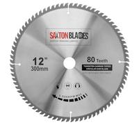 Saxton TCT Lame de scie circulaire à bois 300 mm x 30 mm x 80 dents pour Bosch, Makita, etc. Compatible avec scies de 305 mm