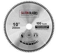 Saxton TCT Lame de scie circulaire à coupe fine 255 mm x 30 mm alésage x 100T Compatible avec Bosch, Makita, Dewalt