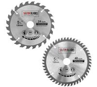 Saxton TCT - Lame de scie circulaire pour bois, 136 mm x 20 mm (alésage de 16 mm), 24 et 48 dents, compatible avec Bosch, Makita, etc., pack de 2