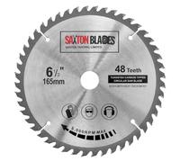 Saxton TCT lame de scie circulaire pour le bois 165 mm x 20 mm (16 mm bague) x 48 dents compatible avec Bosch Makita etc