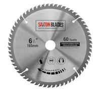 Saxton TCT lame de scie circulaire pour le bois 165 mm x 20 mm (16 mm bague) x 60 dents compatible avec Bosch Makita etc