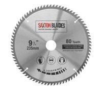 Saxton TCT TCT23580T Lame de scie circulaire à bois - 235 x 30 mm x alésage x 80 dents pour Bosch Makita Dewalt