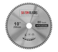Saxton TCT TCT25080TMB Lame de scie circulaire pour métaux, acier, aluminium et cuivre 250 mm x 80 T pour Bosch Makita Dewalt Evolution pour scies de 255 mm