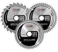 Saxton TCT165MXC TCT Lot de 3 lames de scie circulaire sans fil à encoche fine 165 mm