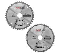Saxton TCT190MXA Lot de 2 lames de scie circulaire à bois 190 mm pour Bosch, Makita, Dewalt