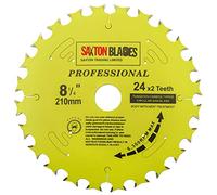 Saxton TCT21024DT Lame de scie circulaire de la gamme professionnelle TCT, Double vie, 210 mm x 24 x 2 dents, compatibles avec Evolution Bosch Dewalt Makita