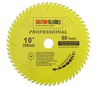 Saxton TCT25060TPRO Lame de scie circulaire de la gamme professionnelle TCT 250 mm x 60 dents x 30 mm alésage 16, 20, 25, 25,4 mm Bagues de réduction compatibles avec Bosch Makita Dewalt
