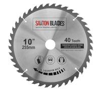 Saxton TCT25540T Lame de scie circulaire à bois 255 mm x 30 mm alésage x 40 dents pour Bosch Makita Dewalt