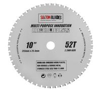 Saxton TCT25552TMPT254B Lame de scie circulaire multi-usages 255 mm x 52 dents x 25,4 mm alésage bois et métal Compatible avec Evolution