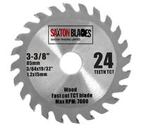 Saxton TCT8524T 85 mm x 24 dents TCT lame de scie circulaire pour le bois compatible avec Worx Worxsaw Bosch Makita Ryobi