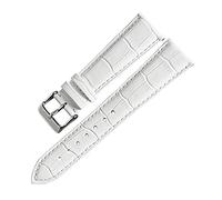 SAXTZDS Bracelet de montre en cuir véritable 12/14/16/17/18/19/20/22mm montre pour femme bracelets de rechange bracelet de montre, Blanc, 18mm
