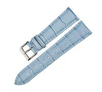 SAXTZDS Bracelet de montre en cuir véritable 12/14/16/17/18/19/20/22mm montre pour femme bracelets de rechange bracelet de montre, Bleu, 22mm