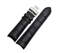 SAXTZDS Bracelet de montre en cuir véritable à extrémité incurvée 22mm 23mm 24mm bracelet de montre pour hommes bracelet de montre noir/marron, 22mm