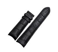 SAXTZDS Bracelet de montre en cuir véritable à extrémité incurvée 22mm 23mm 24mm bracelet de montre pour hommes bracelet de montre noir/marron, 22mm