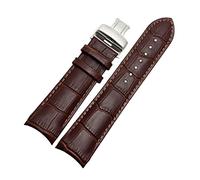 SAXTZDS Bracelet de montre en cuir véritable à extrémité incurvée 22mm 23mm 24mm bracelet de montre pour hommes bracelet de montre noir/marron, 24mm