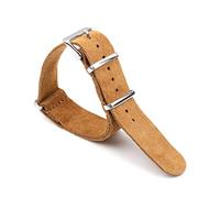 SAXTZDS Bracelet de montre otan en cuir suédé 18mm 20mm 22mm 24mm accessoires de montre de ceinture de remplacement souple, Brun, 20mm
