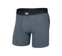SAXX Boxer Essential Cotton pour Homme, Ballpark Pouch®, 4-Wege-Stretch, Coton/Modal, Coutures Plates, Technologie No-RideUp (FR/ES, Alpha/Lettres, M, Taille Normale, Taille Normale, Gris)