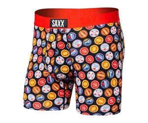 Saxx Boxer Ultra Doux pour Homme avec Braguette et Support de Poche intégré, Bières du Monde - Multi, Small