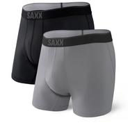 Saxx - Daytripper Boxer Brief Fly 2-Pack - Sous-vêtement synthétique - XXL - black / grey heather
