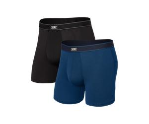 Saxx - Daytripper Comfort Strech Court Braguette 2-Pack - Boxer homme Black / City Blue - L