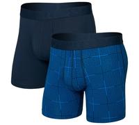 Saxx - Droptemp Cooling Cotton Boxer Brief Fly 2-Pack - Sous-vêtement synthétique - XL - rad plaid / dark ink